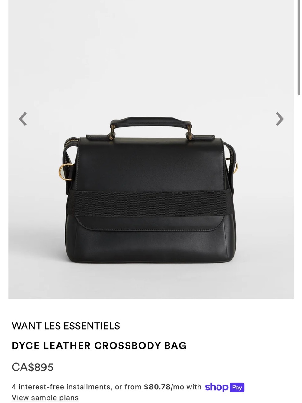 WANT Les Essentiels Black Leather Top-Handle Crossbody
